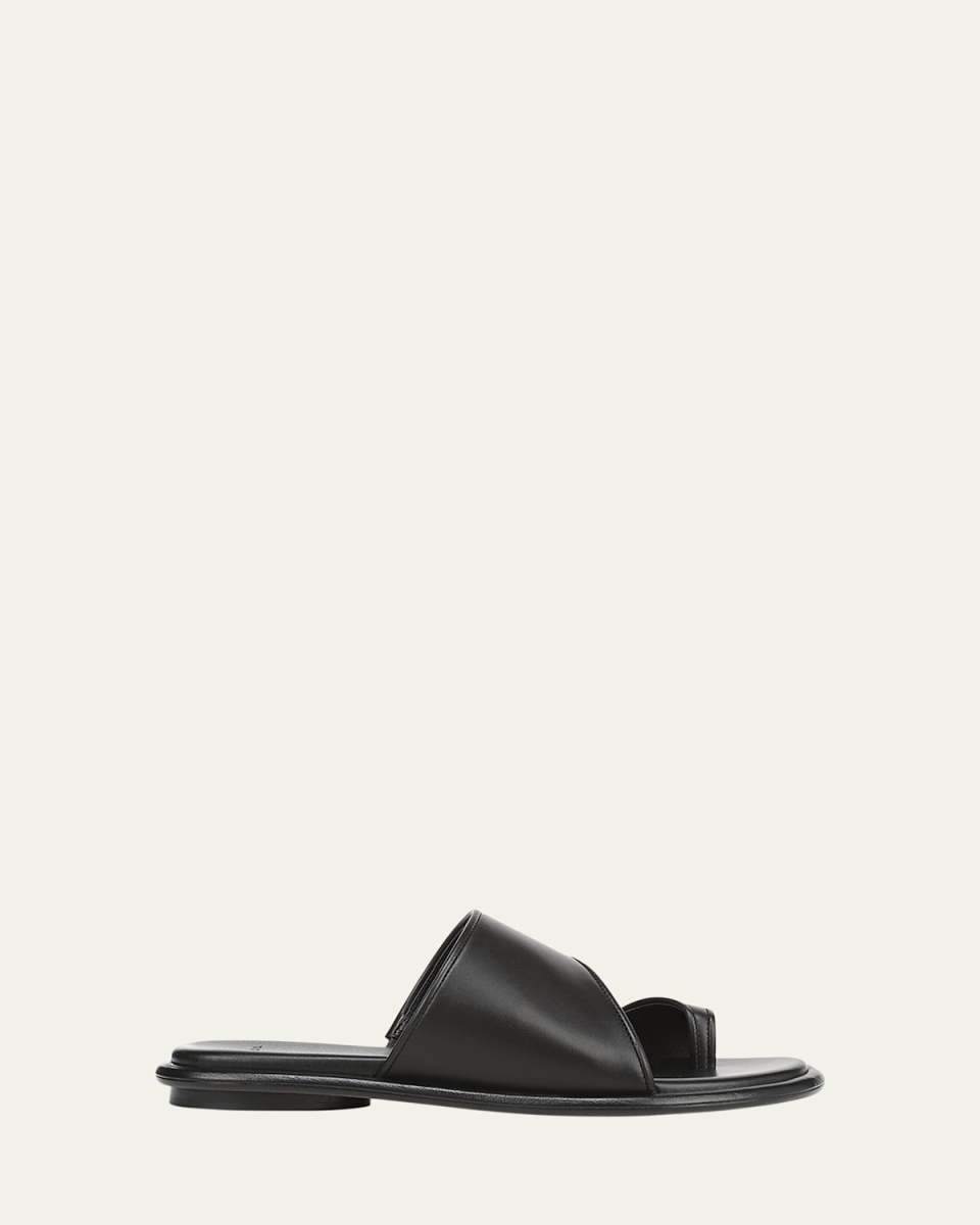 Lukas Leather Toe-Ring Slide Sandals
